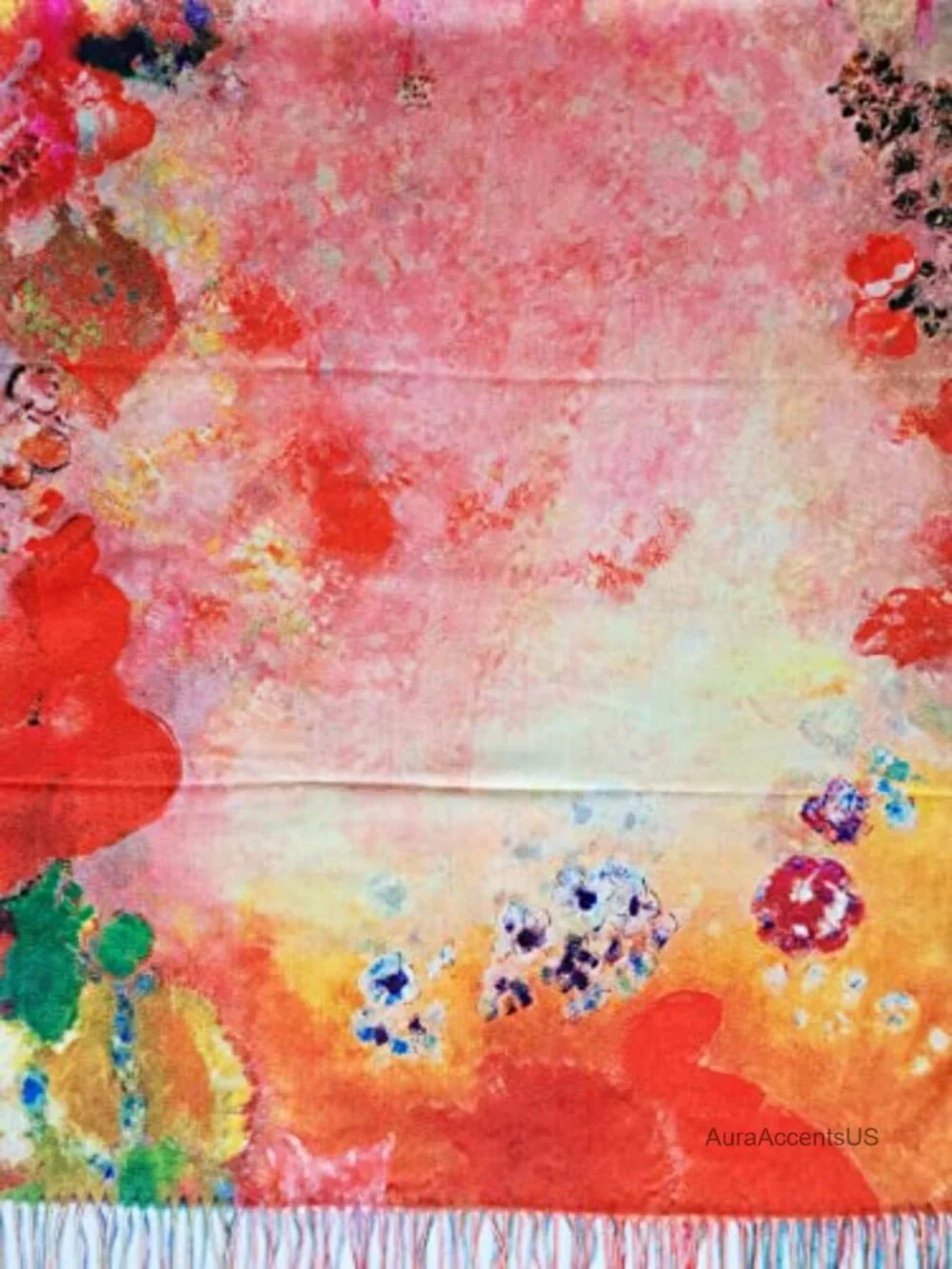 Reversible Art Print Shawl Wrap Large Pashmina Stole Soft Warm Double Sided